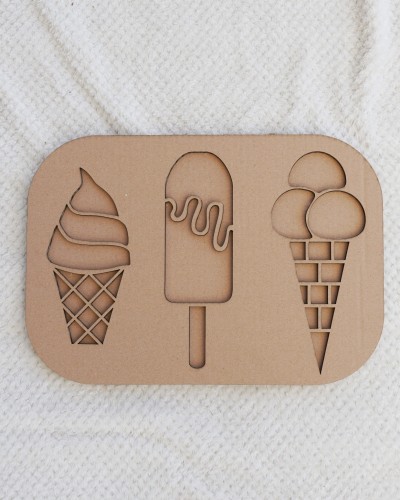 Sensoryczne Lody, wysypywanka kartonowa