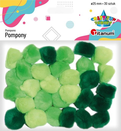 zielone pompony do choinki