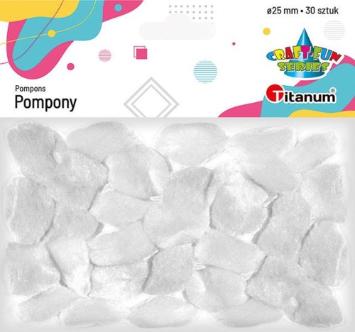 pompony białe do bałwana